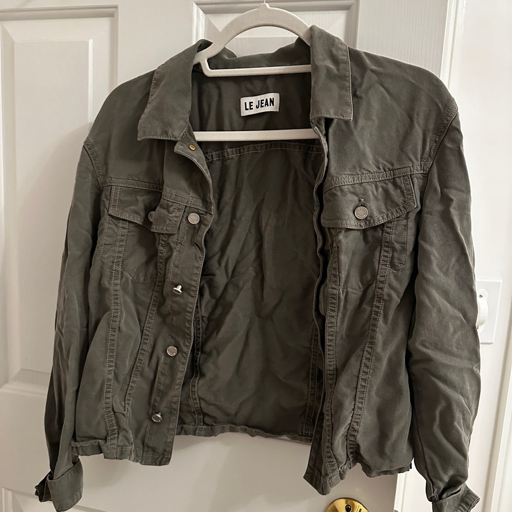 Le Jean Green Tencel Jacket - Worn Once, Like New SIZE XS